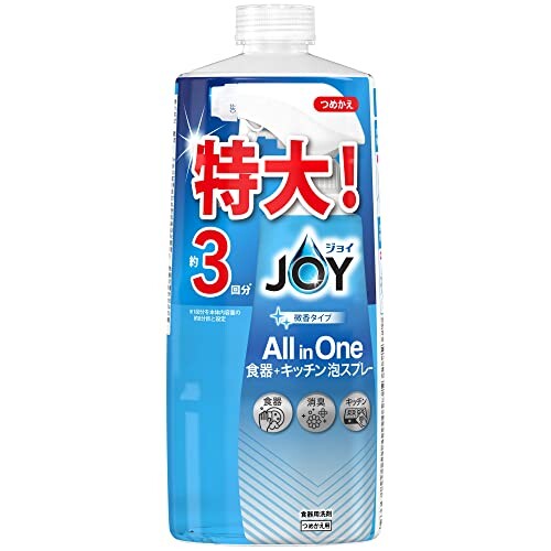 ジョイ オールインワン 泡スプレー 食器用洗剤 微香タイプ 詰め替え 大容量 3回分 (x 1) 690 ミリリットル