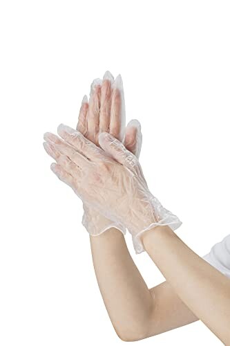 (マツヨシ) 使い捨て手袋 プラスチックグローブ 粉なし サイズ:L 100枚入り 病院採用商品 PVC 手袋 パウダーフリー (松吉医科器械)