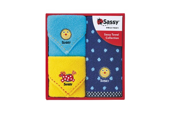 Sassy(サッシー) サッシー・ギフトタオルセット S ブルー 3枚入り GFSA7122 3枚