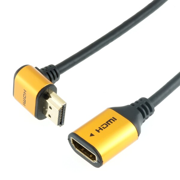 ホーリック HDMI延長ケーブル L型270度 1m ゴールド HLFM10-588GD