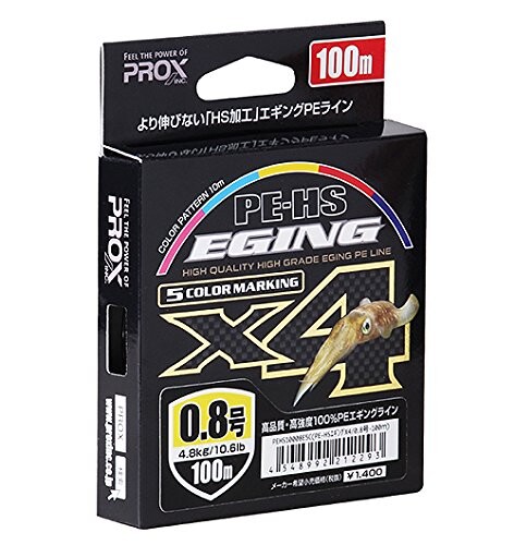 プロックス(PROX) PEライン PE-HSエギングX4 100m 1.0号 13.2lb(6kg) 5色カラーマーキング PEHS1001E5C