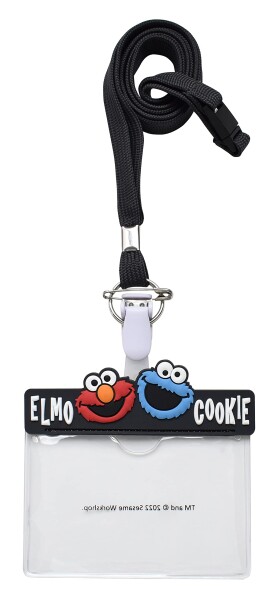 セサミストリート ネームホルダー Elmo & Cookie Monster ブラック