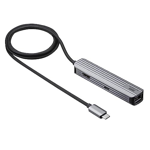 サンワサプライ USB Type-Cマルチ変換アダプタ（HDMI＋LAN付・ケーブル1m） USB-3TCHLP7S-1