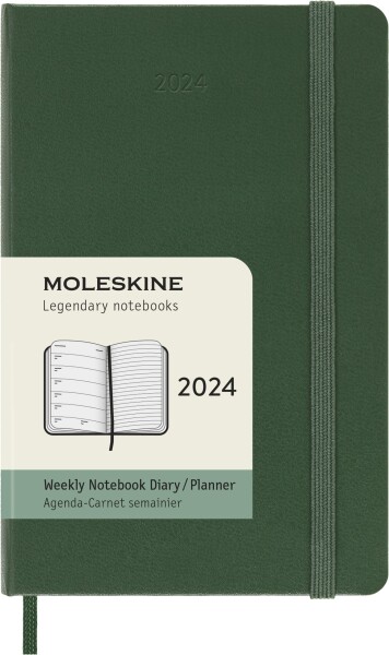 モレスキン(Moleskine) 手帳 2024 年 1月始まり 12カ月 ウィークリー ダイアリー ハードカバー ポケットサイズ(横9cm×縦14cm) マートル