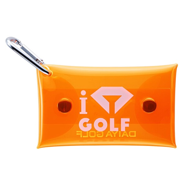 ダイヤゴルフ(DAIYA GOLF) クリアティーケース オレンジ ゴルフ 小物入れ 小物ケース ラウンド小物 ラウンド用品 カラナビ付き ティーホ