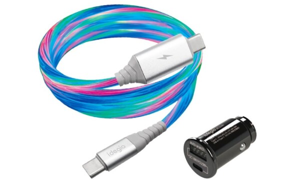 アークス(Axs) 光が流れる！ Type-Cケーブル USB-C & USB-C 1.0m 3.0A対応 USB-Cポート DC充電器 X-326