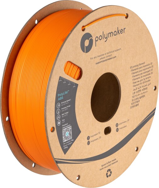 ポリメーカー(Polymaker)3Dプリンタ―用フィラメント PolyLite ABS 1.75mm径 1kg巻 オレンジ