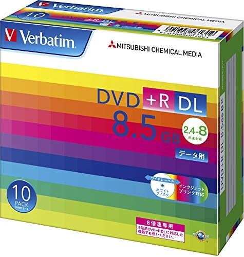 バーベイタムジャパン(Verbatim Japan) 1回記録用 DVD+R DL 8.5GB 10枚 ホワイトプリンタブル 片面2層 2.4-8倍速 DTR85HP10V1