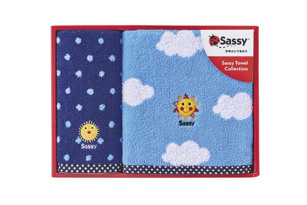 Sassy(サッシー) サッシー・フェイス＆ウォッシュタオルセット ブルー GFSA7152 2枚 4996766033832