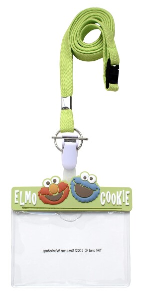 セサミストリート ネームホルダー Elmo & Cookie Monster グリーン