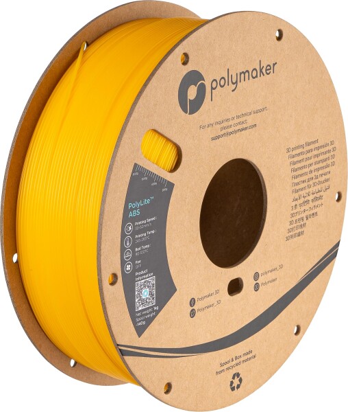 ポリメーカー(Polymaker)3Dプリンタ―用フィラメント PolyLite ABS 1.75mm径 1kg巻 イエロー