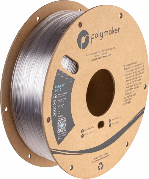 ポリメーカ(Polymaker)3Dプリンタ―用フィラメント PolyLite PETG 1.75mm径 1kg巻 クリア
