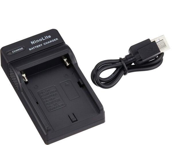 NinoLite USB型 バッテリー 用 充電器 海外用交換プラグ付 NP-FM500H NP-FM55H 等対応 チャージャー DC01/K4/C