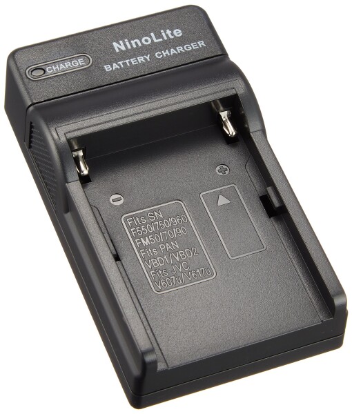 NinoLite USB型 バッテリー 用 充電器 海外用交換プラグ付 NP-F960 NP-F970 NP-F950 等対応 チャージャー