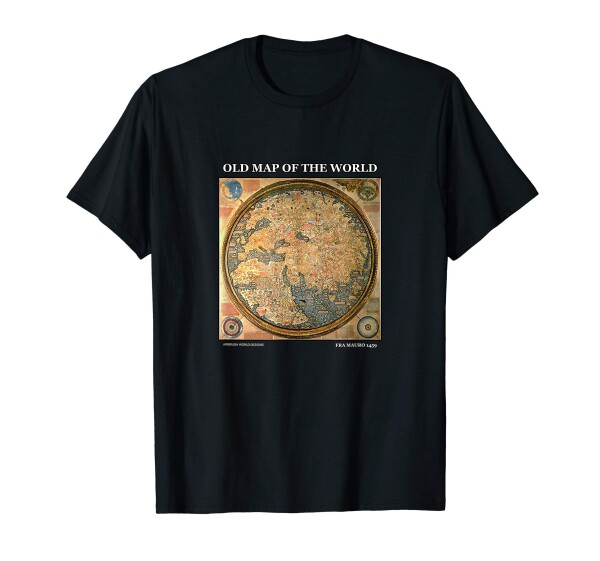 世界の古い地図フラマウロ1459地理 Tシャツ