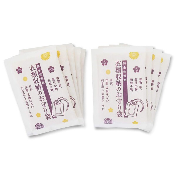 丸金(Marukin) 乾燥剤 防虫剤 衣類収納のお守り袋 35gx10包 日本製 023246 ホワイト 10×15cm