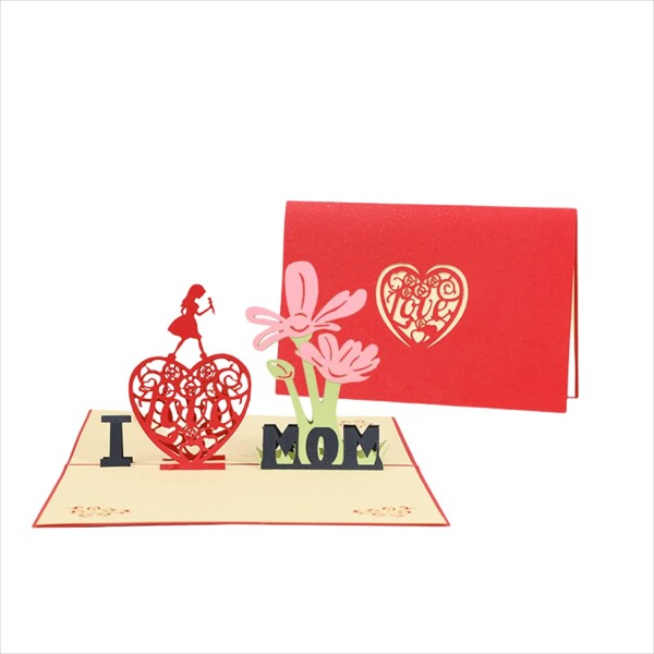 母の日カード マザーズデイ Mother's day 3Dポップアップカード ママ お母さん プレゼント 感謝 挨拶 記念日 ギフト 手紙 はがき (10675-
