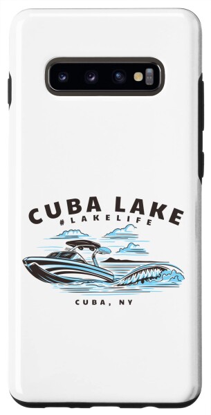 Galaxy S10+ Cuba Lake New York レイクライフパワースポーツボートスキー スマホケース