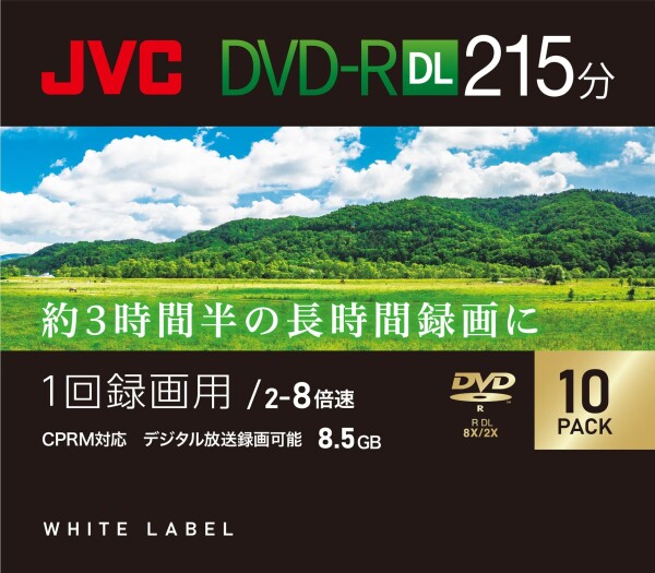 ビクター(VICTOR) JVC 1回録画用 DVD-R DL 215分 片面2層 2-8倍速 10枚 ホワイトディスク VHR21HP10C2