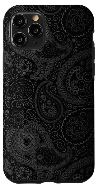 iPhone 11 Pro ブラック ペイズリー グラデーション 美しい 美しい カラー 電話 スマホケース