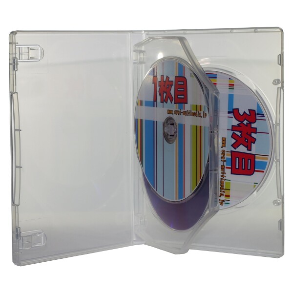 オーバルマルチメディア DVDケース 15mm厚3枚収納DVDトールケース Mロックタイプ クリア 箱入り65個セット