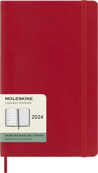 モレスキン(Moleskine) 手帳 2024 年 1月始まり 12カ月 ウィークリー ダイアリーソフトカバー ラージサイズ(横13cm×縦21cm) スカーレッ
