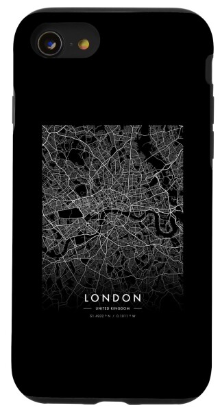 iPhone SE (2020) / 7 / 8 ロンドン イングランド ファニーシティ コーディネート スカイライン シティマップ スマホケース