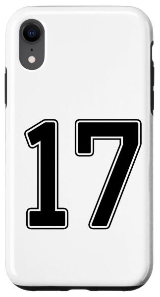 iPhone XR 17 - 数字 背番号 ユニフォーム ナンバリング ナンバースポーツ 野球 サッカー 部活 スマホケース