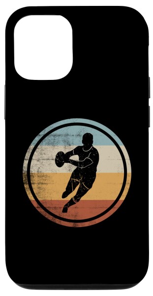 iPhone 12/12 Pro レトロ ビンテージ ラグビー選手 デザイン ラグビー スマホケース