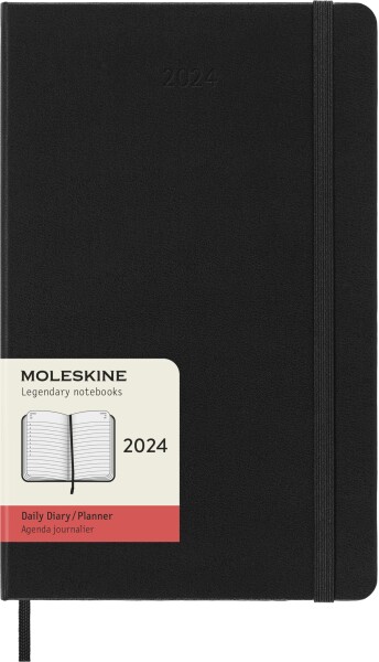 モレスキン(Moleskine) 手帳 2024 年 1月始まり 12カ月 デイリー ダイアリー ハードカバー ラージサイズ(横13cm×縦21cm) ブラック DHB12