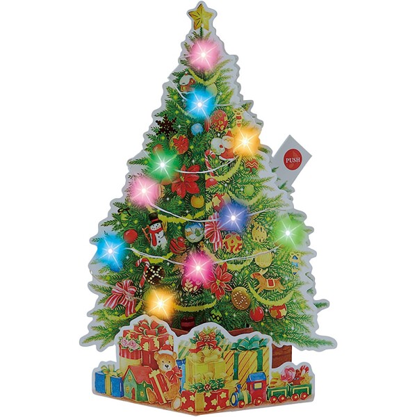 サンリオ クリスマスカード メロディ-カード カラフルライト付きツリー クリスマス3曲メドレー グリーティングカード 海外輸送可 JXPM22-