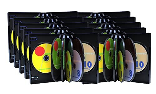オーバルマルチメディア DVDケース 35mm厚に10枚収納トールケース 35mm厚 ブラック 40個箱入り ブルーレイケースとしても使える