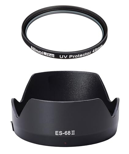 NinoLite 2点セット： ES-68II 花形レンズフード & UVフィルター49mm のセット、ES-68 、 EF 50mm F1.8 STM 対応