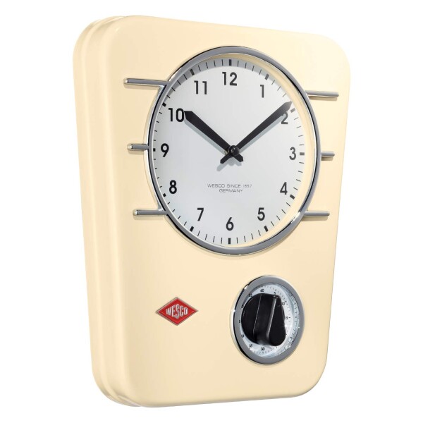 WESCO (ウェスコ) 置き時計・掛け時計 24.5×5×H30.5cm キッチンクロック アーモンド CLASSICLINE 322401-23