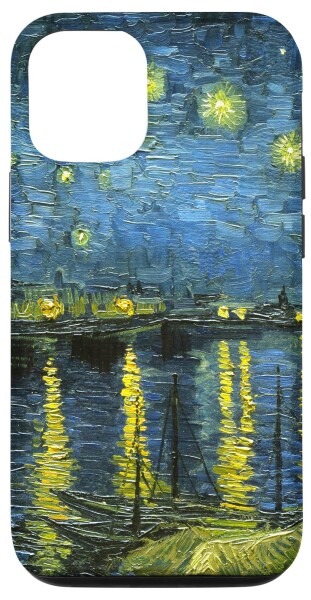 iPhone 14 Pro ヴィンセント・ヴァン・ゴッホ ローヌ川の星月夜 モダンファインアート スマホケース