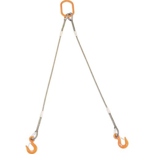 TRUSCO(トラスコ) 2本吊りWスリング フック付き 9mm×1.5m GRE-2P-9S1.5 × 2