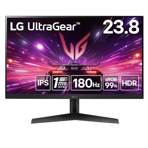 LG ゲーミングモニター UltraGear 24GS60F-B 23.8インチ/PCゲーム、家庭用ゲーム/フルHD(1920×1080) /アンチグレア/180Hｚ/IPS 1ms（GTG