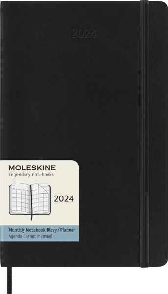 モレスキン(Moleskine) 手帳 2024 年 1月始まり 12カ月 マンスリー ダイアリーソフトカバー ラージサイズ(横13cm×縦21cm) ブラック DSB1