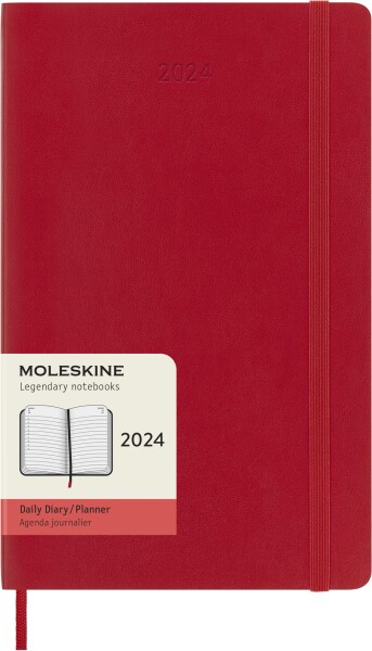 モレスキン(Moleskine) 手帳 2024 年 1月始まり 12カ月 デイリー ダイアリーソフトカバー ラージサイズ(横13cm×縦21cm) スカーレットレ