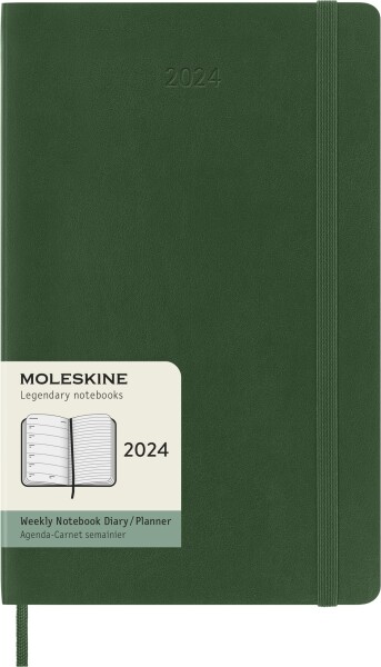 モレスキン(Moleskine) 手帳 2024 年 1月始まり 12カ月 ウィークリー ダイアリー ソフトカバー ラージサイズ(横13cm×縦21cm) マートルグ