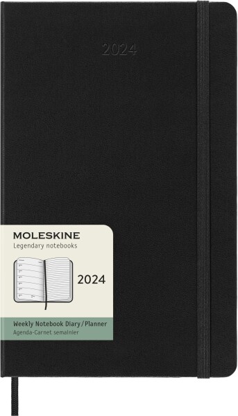 モレスキン(Moleskine) 手帳 2024 年 1月始まり 12カ月 ウィークリー ダイアリー ハードカバー ラージサイズ(横13cm×縦21cm) ブラック D
