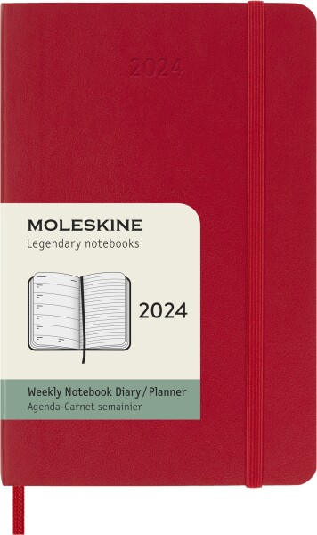モレスキン(Moleskine) 手帳 2024 年 1月始まり 12カ月 ウィークリー ダイアリーソフトカバー ポケットサイズ(横9cm×縦14cm) スカーレッ