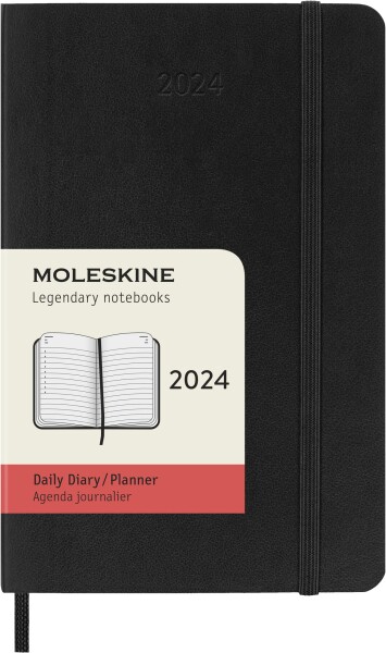 モレスキン(Moleskine) 手帳 2024 年 1月始まり 12カ月 デイリー ダイアリーソフトカバー ポケットサイズ(横9cm×縦14cm) ブラック DSB12