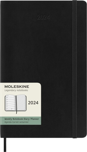 モレスキン(Moleskine) 手帳 2024 年 1月始まり 12カ月 ウィークリー ダイアリーソフトカバー ラージサイズ(横13cm×縦21cm) ブラック DS