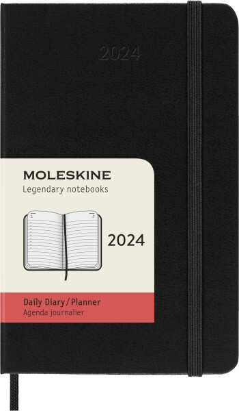 モレスキン(Moleskine) 手帳 2024 年 1月始まり 12カ月 デイリー ダイアリー ハードカバー ポケットサイズ(横9cm×縦14cm) ブラック DHB1