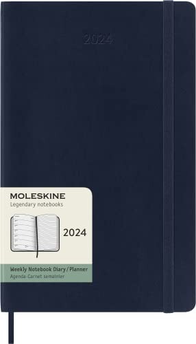モレスキン(Moleskine) 手帳 2024 年 1月始まり 12カ月 ウィークリー ダイアリーソフトカバー ラージサイズ(横13cm×縦21cm) サファイア
