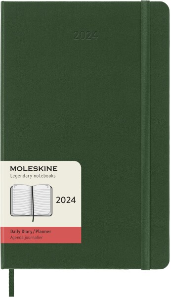 モレスキン(Moleskine) 手帳 2024 年 1月始まり 12カ月 デイリー ダイアリー ハードカバー ラージサイズ(横13cm×縦21cm) マートルグリー